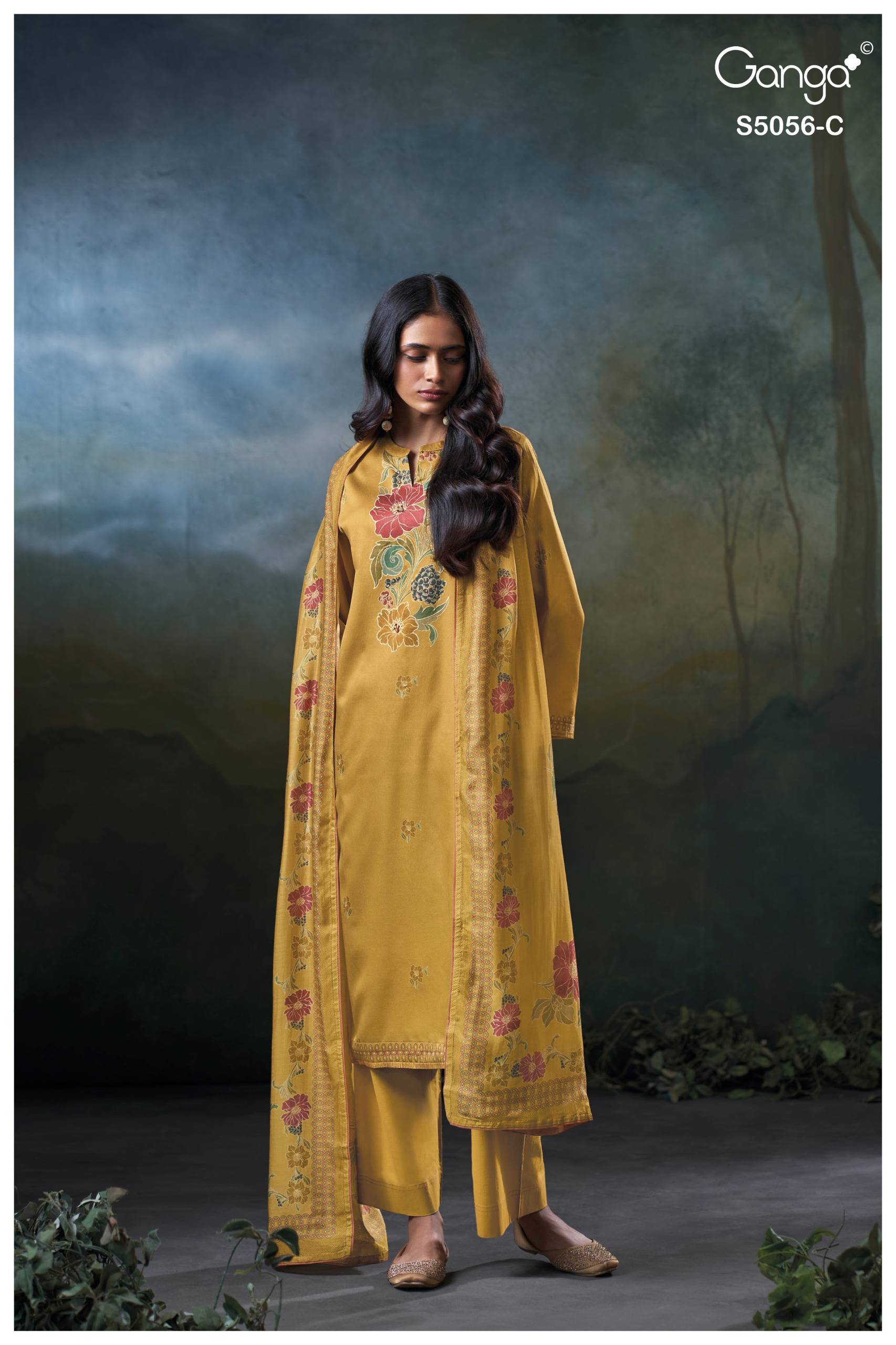 EZRIA 5056 SERIES By GANGAFASHION Stylish Beautiful Colourful COTTON SATIN Dresses At Wholesale Price